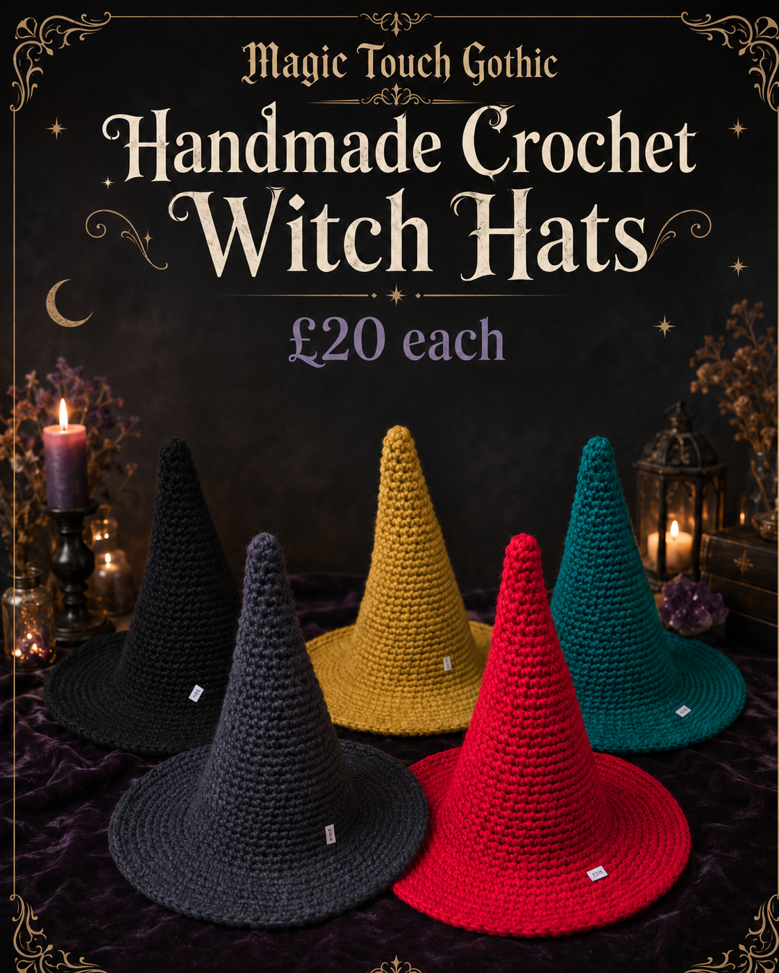 Handmade Crochet Witch Hat