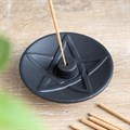 Black Pentagram Incense Plate